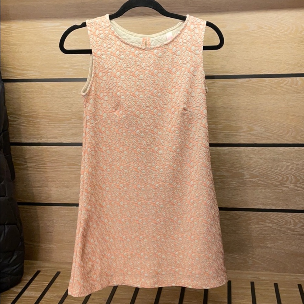 Beige & pink coral dress